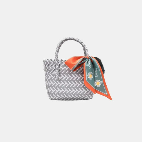 'Sonnet' Woven Ribbon Handbag - Celes Fashion